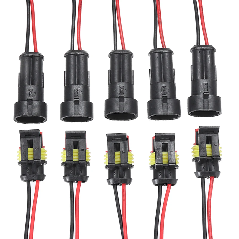 Permalink to New 10pcs 5 Pairs Waterproof Male Female Electrical Connectors Plug 2-Pin Way With Wire For Car Motorcycle Scooter Marine