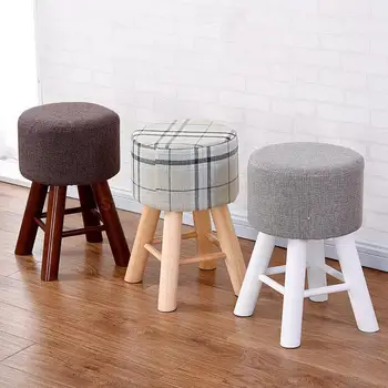 

Solid Wooden Desk Stool, Household Makeup Stool, Shoe Stool, Modern Simple Dining Stool, Adult Stool, Creative Sofa Stool