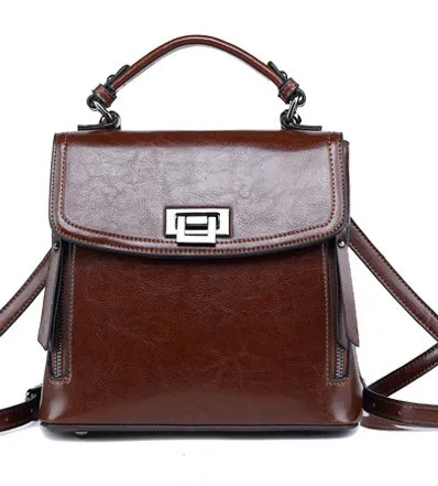 Рюкзак bolsos de mujer модный рюкзак из натуральной кожи для женщин - Цвет: coffee
