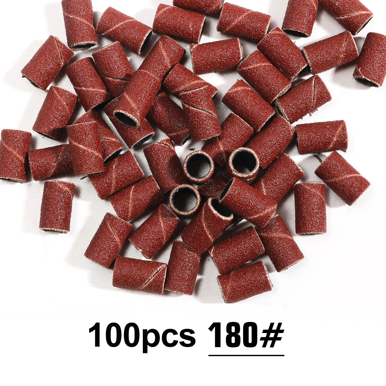 50Pcs /100pcs Nail Sanding Ring Nail Art Sanding Bands Sand Circle Nail Electric Drill Machine Grinding Sand Ring Bit Nail Art - Цвет: 100Pcs 180