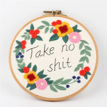 

Kill Time Circle Embroidery Kit Needlework Embroidery Cross Stitch Kits Embroidery For Beginner DIY Art Sewing Craft