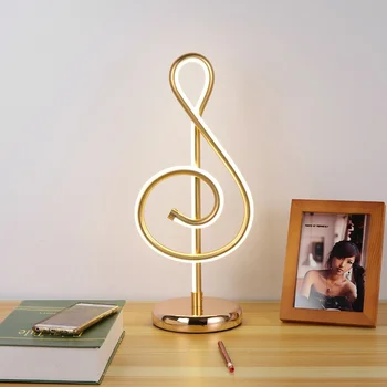 

LED Table Lamp Three-color Dimming Musical Note Desk Light Aluminum Eye Protection Reading Lamp EU/US/UK Plug 110-220V