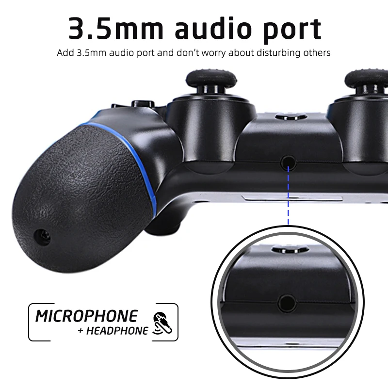 MPOW беспроводной контроллер Bluetooth геймпад с движными моторами аудио функция Мини светодиодный индикатор против скольжения для PS 4/Pro/Slim/PC