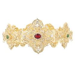 2022 Moroccan Style Wedding Girdle Bracelet Set Luxury Rhinestone Ring Open Bracelet French Women's Fashion Party Jewelry