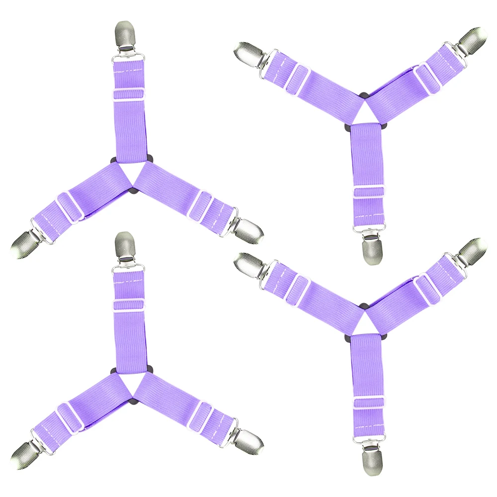 PURPLE 4 шт./компл. Комплект постельного белья наматрасник зажим для листов простыней на кровать застежка ремня матрас простыней на резинке Простыня из Одеяло вышлите ваш заказ прямо к этому поставщику Non-slip зажим - Цвет: PURPLE