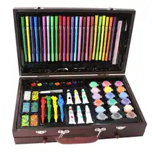 130pc paintbrush crayon conjunto de pintura da arte das crianças material escolar caneta aquarela kit desenho profissional presente conjunto para crianças