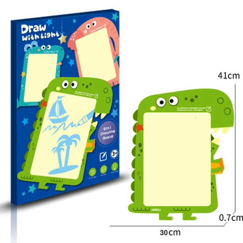 LED Light Luminous Drawing Board Kids Graffiti Doodle Drawing Tablet Magic Draw With Light-Fun Fluorescent Pen Educational Toys
