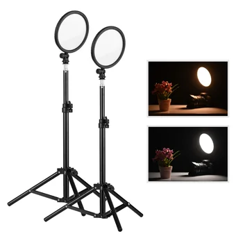 

CM-200D LED Camera Video Ring Light and Stand Kit Bi-Color Lighting Panel 3200K-5600K Color Temperature 13W 120pcs LED lamp