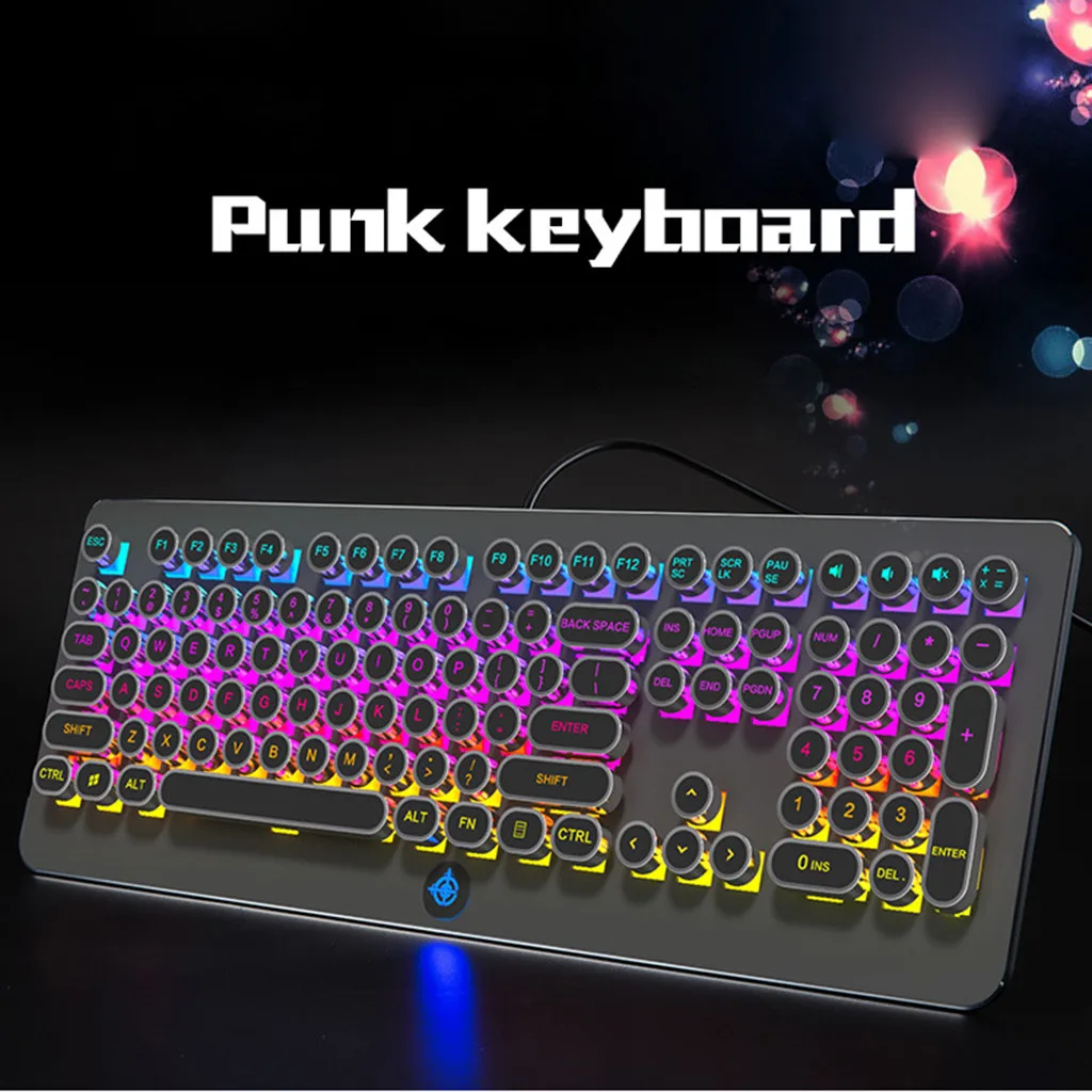 

mechanical keyboard RGB Backlit Gaming keyboards Retro Steam Punk 108 Keys Dustproof teclado clavier for tablet pc desktop