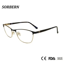 SORBERN для женщин сплав оптическая оправа прозрачные линзы квадратный Винтаж стиль алмаз дужки очки простые очки для женщин