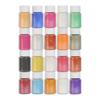 

20 Colors Mica Powder DIY Pigment Kit Organized With Pearlescent Pearl Luster Soap Making/Bath Bomb/Nail Art/Eyeshadow