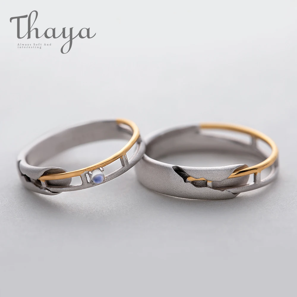 Женское кольцо с лунным камнем Thaya Золотое и ажурное ювелирное изделие из серебра