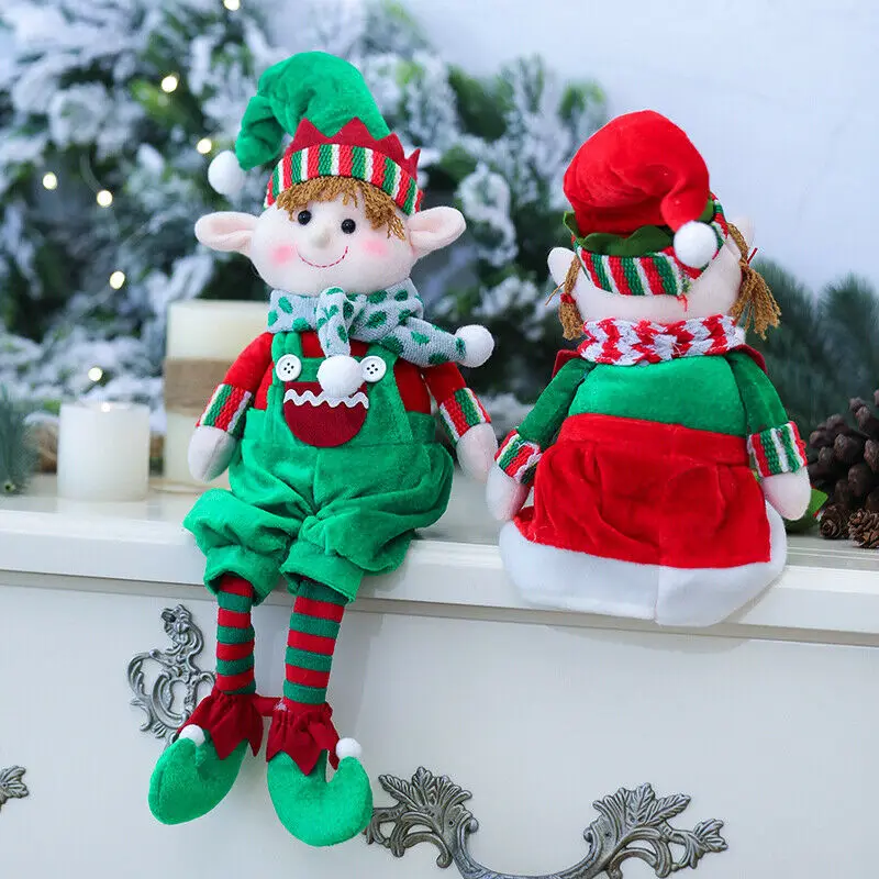 Fashion Christmas Pendant Plush Elf Elves Dolls Toy Christmas Tree Ornaments New Year Gifts Xmas Decor