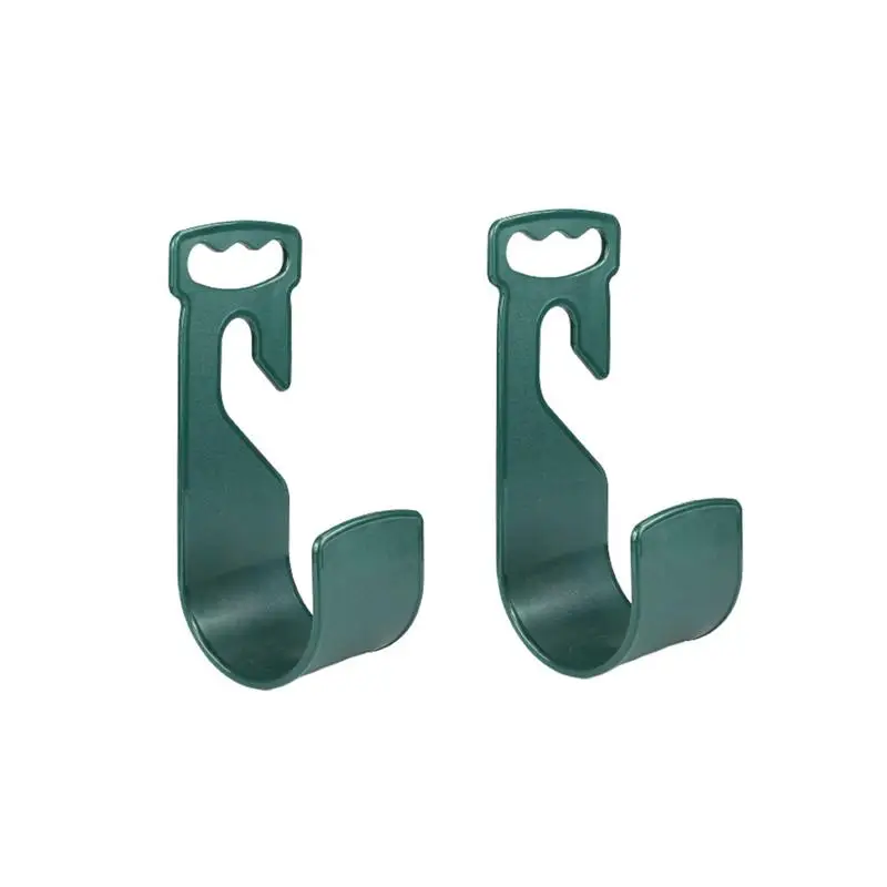 

2 Pcs Removable Plastic Hook Water Pipe Hook Hose Organizer Hanging Bracket for Gardening Suppplies (Dark Green)