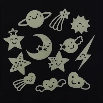 

12PCS/Pack Star Ceiling Glow In The Dark Wall Stickers Baby Kids Bedroom Home Decor Luminous Fluorescent Decal Sticker