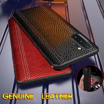 

Genuine Leather Capa for Samsung Note 10 Plus Back Case for Samsung Galaxy Note 10 8 9 S8 S9 S10 Plus S10e Magnetic Full Case