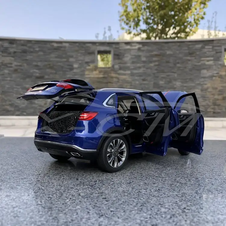 Литая под давлением модель автомобиля век Дракон Hongqi HS5 SUV 1:18(синий)+ маленький подарок
