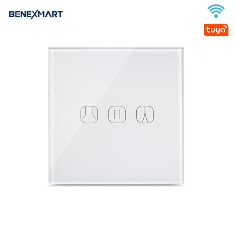 

WiFi Touch Screen Smart Curtain Switch Control By Tuya App And Voice Which Is Alexa And Google Home