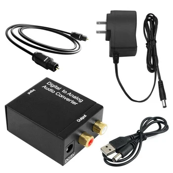 

RCA Digital to Analog Audio Converter Adapter Optical Coaxial RCA Toslink Signal To Analog Audio Converter
