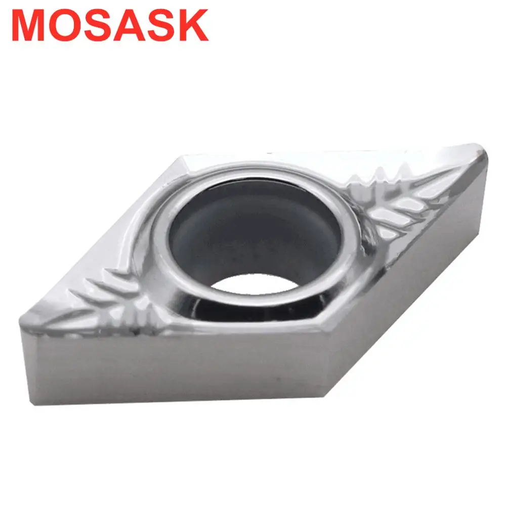 

MOSASK DCGT 10pcs DCGT070202-AL ZK01 Copper And Aluminum Medium Finish Machining Processing Cemented Tungsten Carbide Inserts