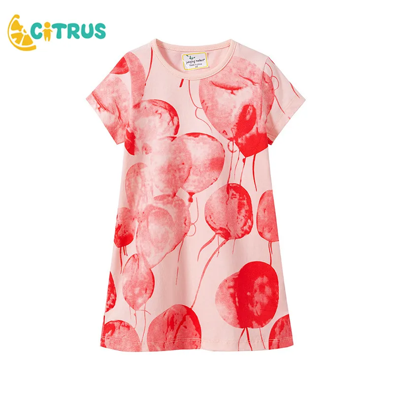 Хлопок красных шариков Платье милое платье с вышивкой для маленьких девочек