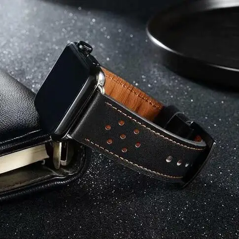 

Genuine Leather band for Apple watch 42mm 38mm for Iwatch series 5 4 3/2/1 bracelet watch wrist belt