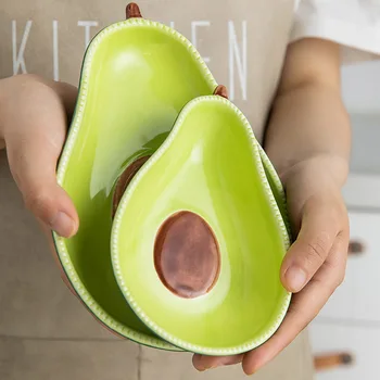 

MDZF SWEETHOME Avocado Carrot Snacks Dish Rice Bowl Vegetables Fruit Dessert Plate Salad Bowl Children Kitchen Tableware
