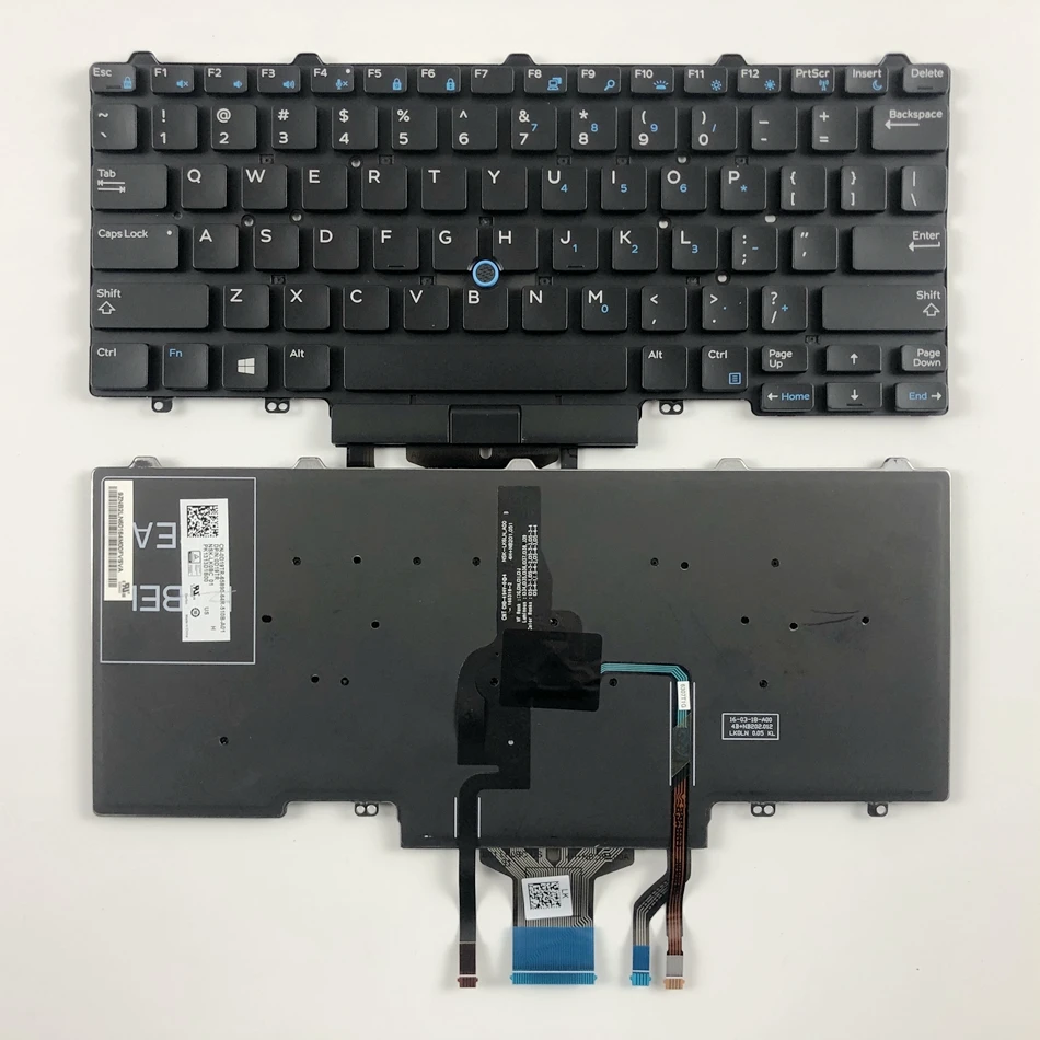 Клавиатура для ноутбука США для Dell Latitude E5450 E7450 0D19TR Клавиатура США черная с подсветкой