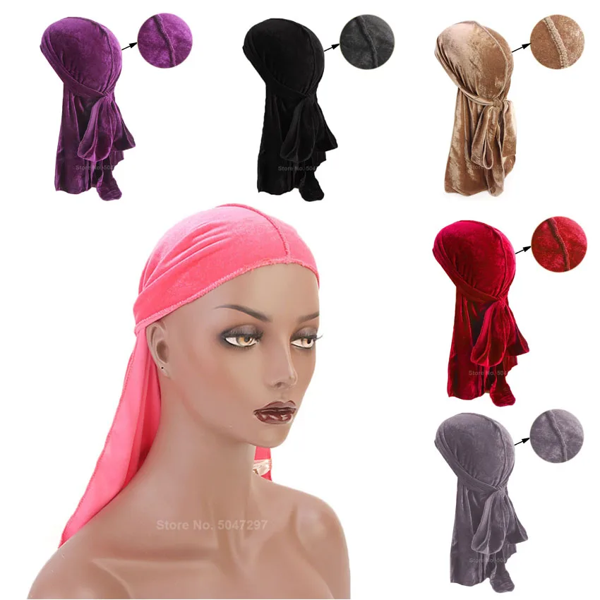 

Solid Color Velvet Muslim Hijab for Women Saudi Arabic Dubai Islamic Traditional Long Tail Headscarf Pirate Cap Prayer Wear