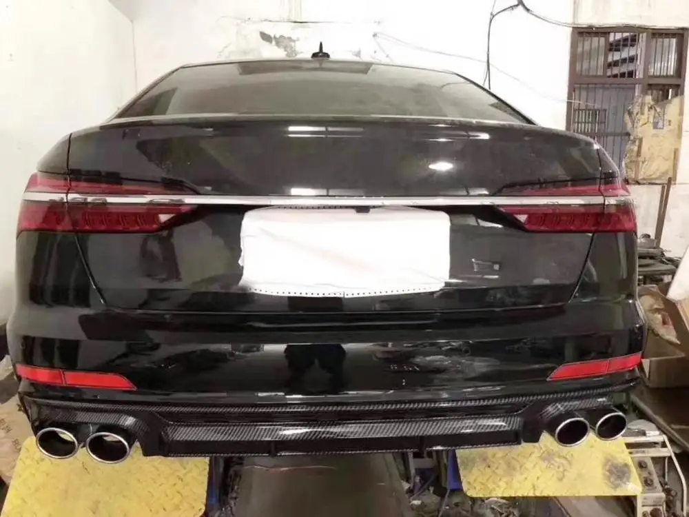 Диффузор, губа на задний бампер с выхлопной трубы глушителя для Audi A6 Sline Sedan