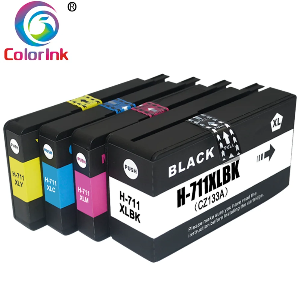 ColorInk cartucho de tinta para impresora HP 711, 711 XL, HP711,  remanufacturado, para HP DesignJet T120, T520, CZ133A, CZ130Z, CZ131A,  CZ132A|Cartuchos de tinta| - AliExpress