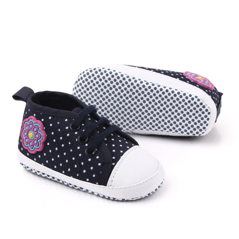 1 пара; весенняя обувь для маленьких мальчиков и девочек; Zapatillas Bebe; детская обувь в горошек и с цветочным принтом; нескользящая обувь для новорожденных; обувь для малышей
