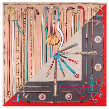 130cm sciarpa quadrata di marca di lusso grande Bandana Twill sciarpa di seta fazzoletto da donna Fashion Design scialle sciarpe Echarpe per donna 1