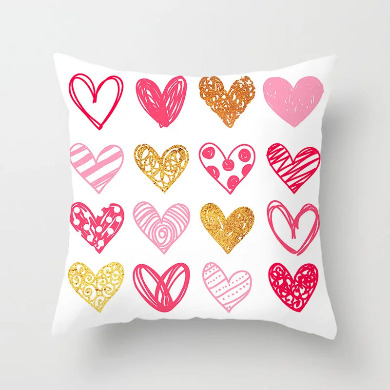 Love Mr Mrs сердце, подушка для двоих, Полиэстеровая квадратная наволочка, свадебное украшение, домашний декор, наволочка 45*45 см, 40824 - Цвет: 2BZ-40602-058