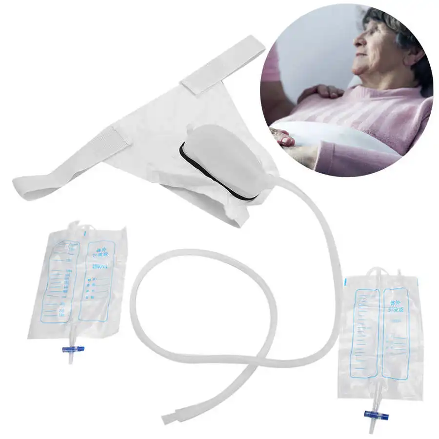Male/Female Urine Collection Bag Reusable Silicone Urinal With 2pcs Drainage Pipe for Women Men Elderly Bedridden Patients | Красота и