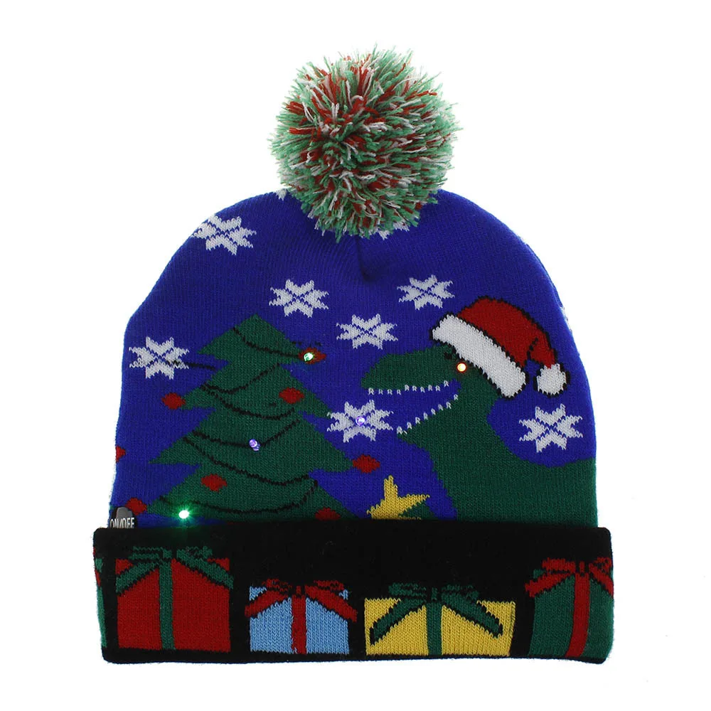 Продаются со скидкой! Новогодняя светодиодный вязанная Рождественская шапочка, светильник-шапочка, теплая шапка для детей и взрослых, новогодний Рождественский Декор - Цвет: M