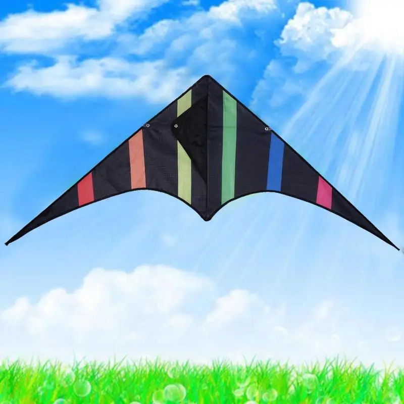 120*55 см Черный Полосатый треугольный воздушный змей с 30 м кайт линия трюк воздушный змей с ручкой для детей для отдыха на открытом воздухе летающий игрушечный воздушный змей