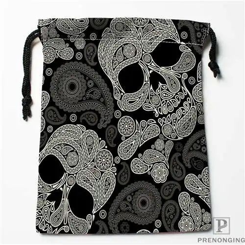 Пользовательские печати Черный череп(1) сумки для покупок на шнурках дорожный мешочек для хранения плавать Пешие прогулки игрушка сумка унисекс мульти Size18-12-31-14
