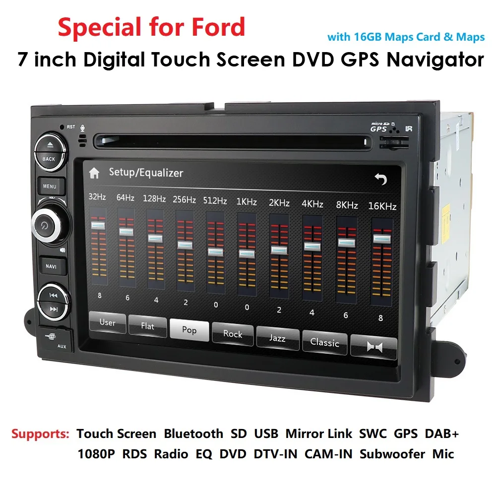 Автомобильный DVD gps навигации для Ford F150 F250/350/450/500 E150/250 автомобильный стерео проигрыватель RDS Рулевое управление Bluetooth DAB+ USB
