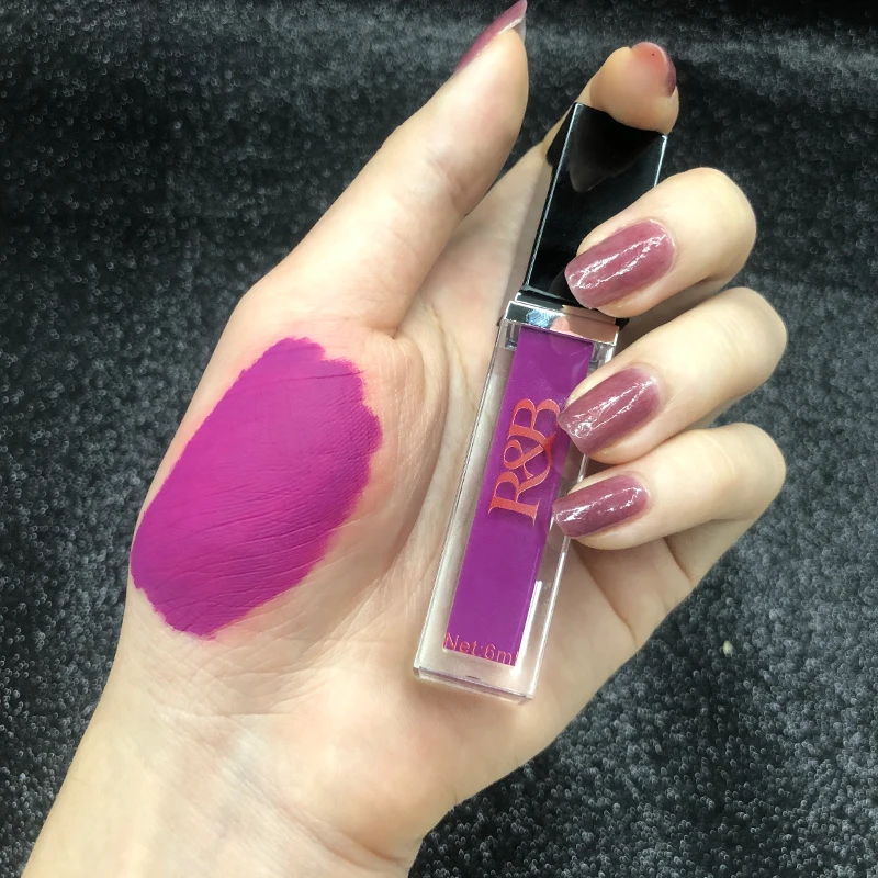 

R&B Factory Outlet Liquid Lipstick Matte Lip Makeup Purple Lipstick Fuchsia Lipstick Long Lasting Lip Gloss