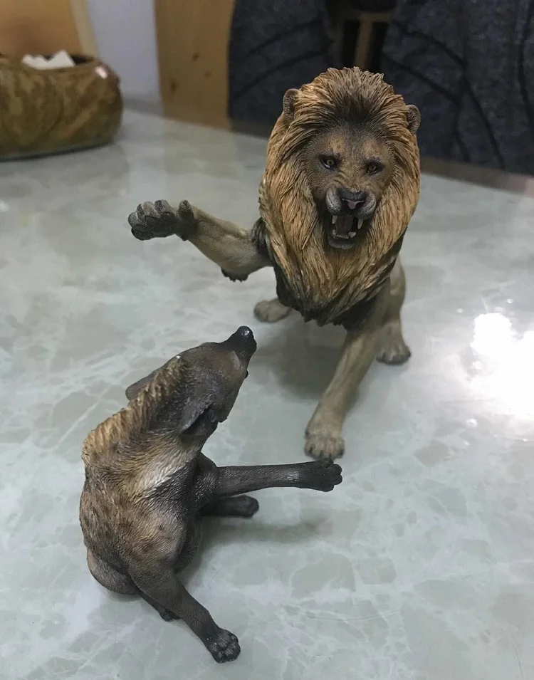 Mr. Z Nanmu Studio Animal модель 1/12 громоздкий гнев Африканский Лев против пятнистой гиены