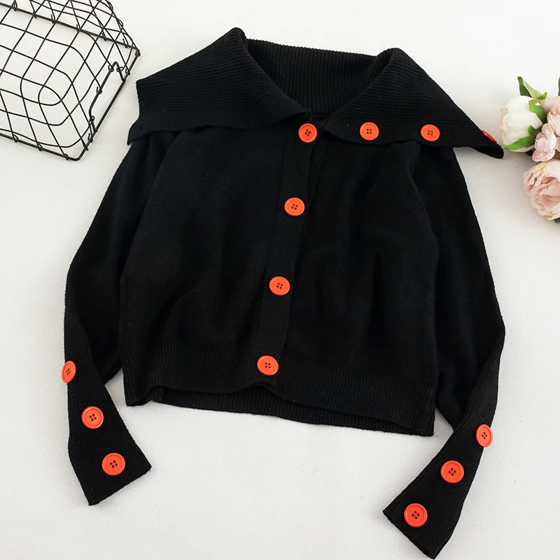 Gagarich женский свитер однотонный вязаный длинный рукав модный короткий черный белый Повседневный женский кардиган