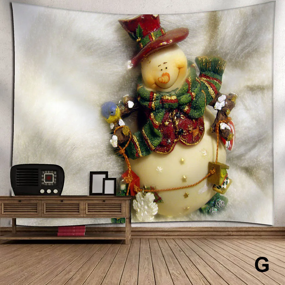 Newly Xmas Pattern Art Home Wall Hanging Tapestry Wall Ornamentation Christmas Walls Decor - Цвет: G