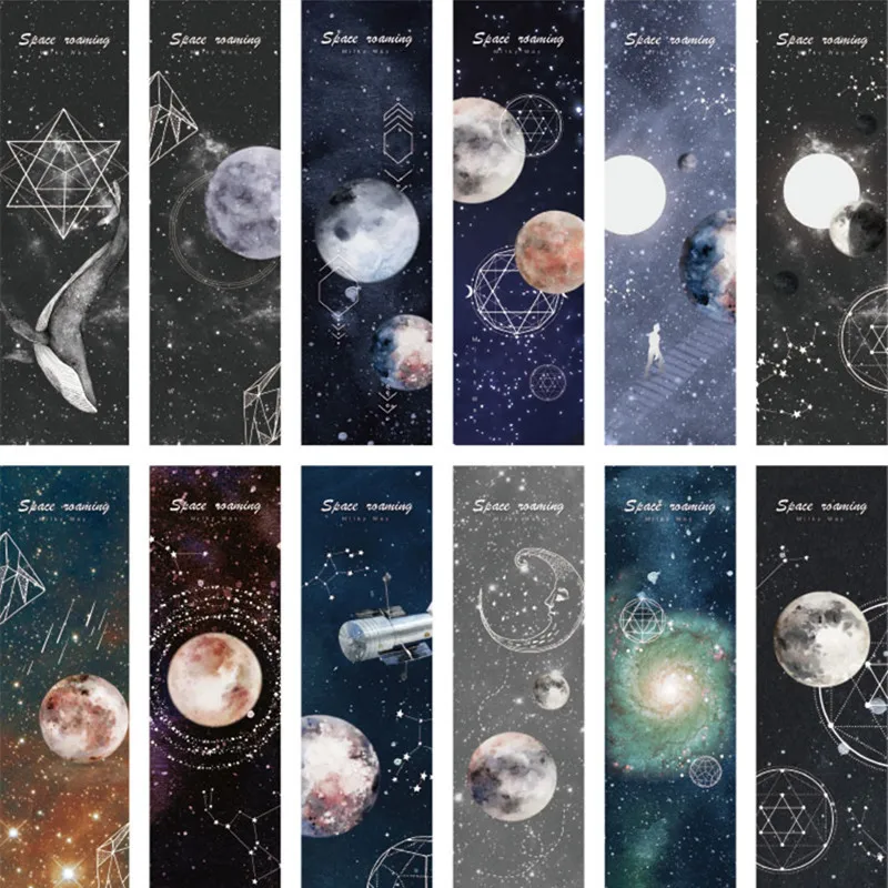 30pcs Bookmark Roaming Into Space Bullet Journaling Accessories Aesthetic Planet Astronaut Gifts Student Supplies Book Marker