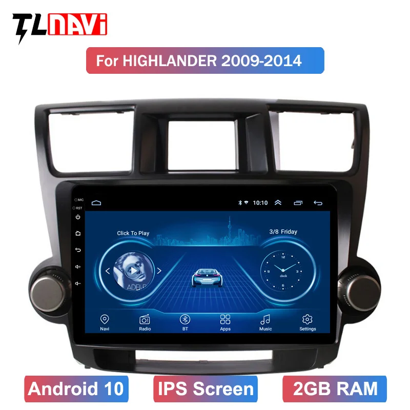 10 1 дюймовый IPS экран Android GPS навигация для 1Toyota highlander 2009-2014 стерео система |