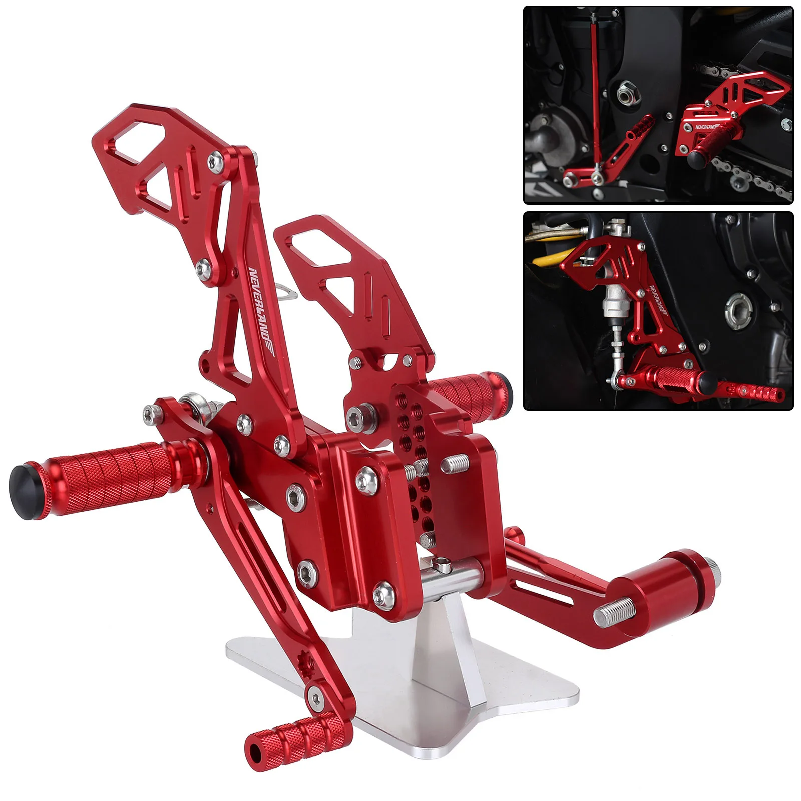 

Red Style CNC Motorcycle Reat Footrest Foot Pedal Pegs Set For Suzuli GSX R 600 750 GSX-R GSXR D40