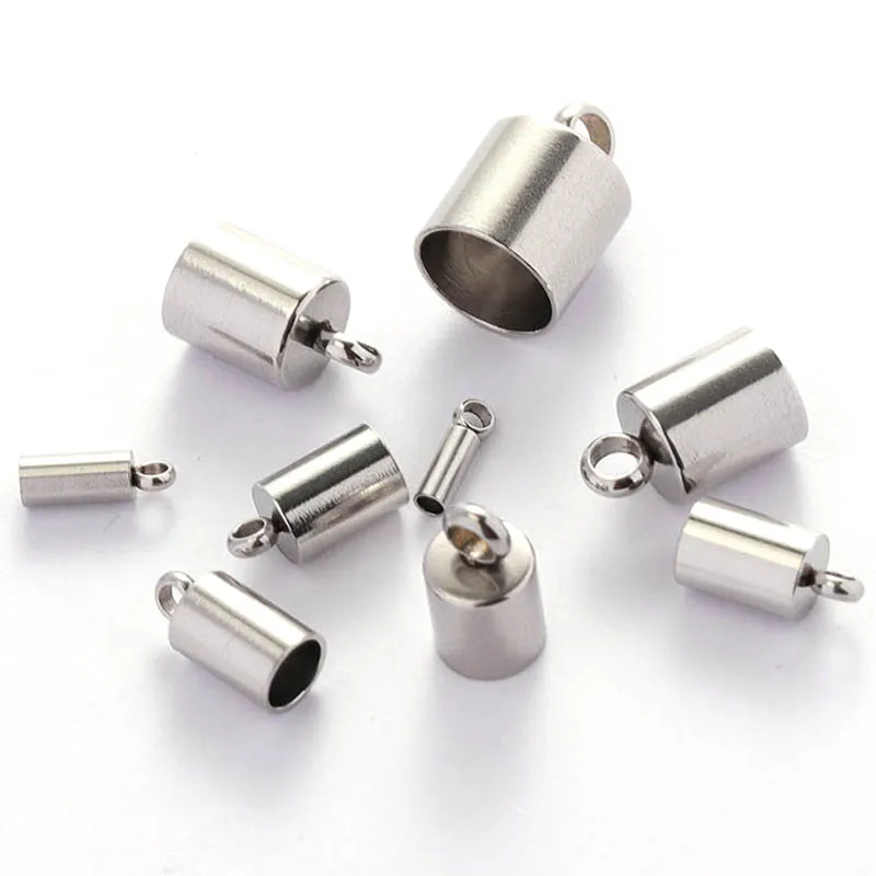 10pcs End Caps Matel 316L Stainless Steel Jewelry End Caps for DIY Bracelet Charms Pendants Jewelry Making Components Wholesale