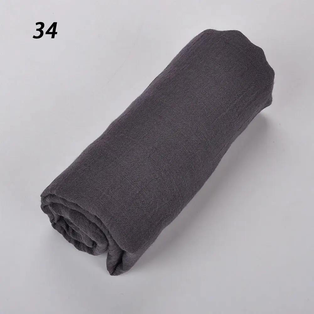 34 Deep Gray Sparsil женские летние мягкие TR хлопковые шарфы Ретро кисточки сплошной цвет 180x90 шали женские тонкие палантины хиджаб пляжный праздничный шарф - Цвет: 34 Deep Gray