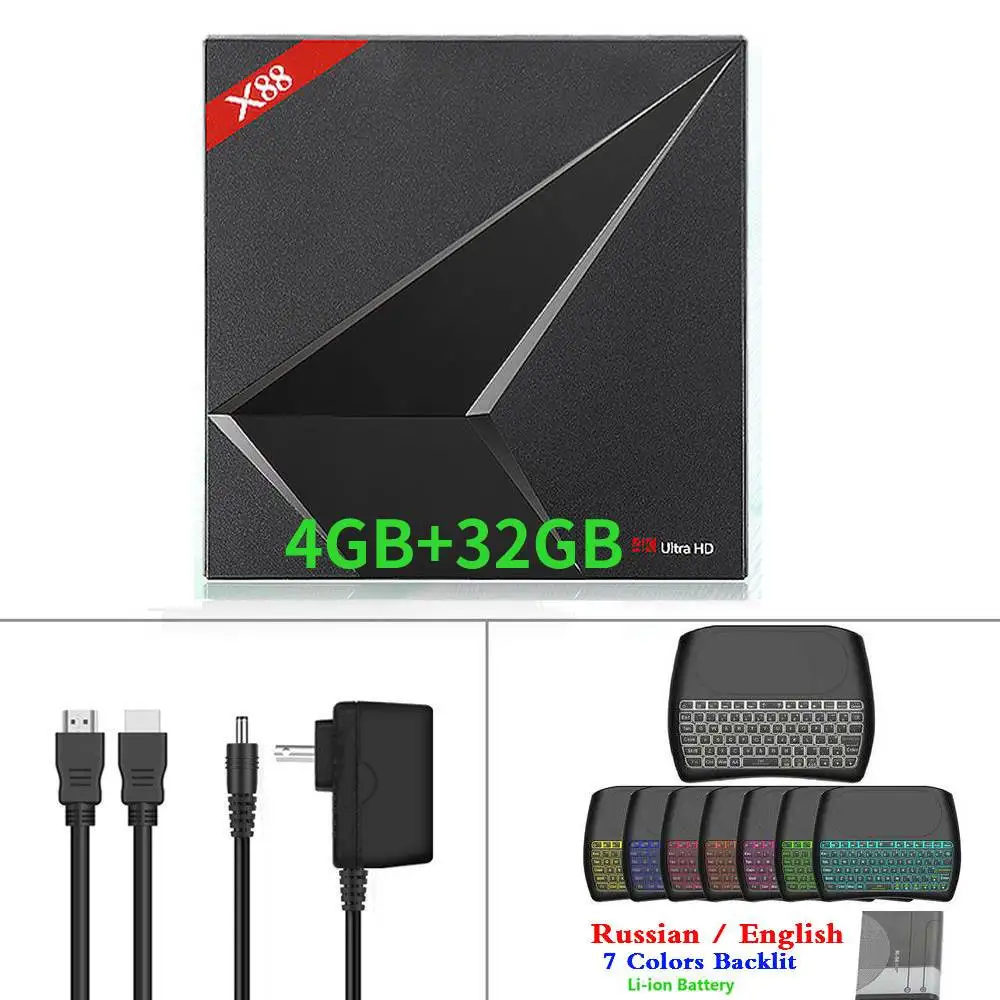 4 Гб ram 64 Гб rom X88 Max Plus 4K Smart Android 9,0 tv BOX 2,4G/5G Dual Wifi BT type-c 4GB32GB X88 MAX медиаплеер телеприставка - Цвет: 4G32G D8