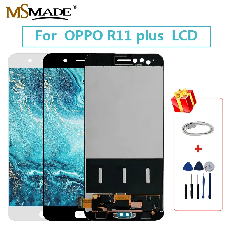 Для OPPO R11 Plus ЖК сенсорный экран дигитайзер дисплей запасные части для сборки с рамкой для OPPO R11 Plus ЖК